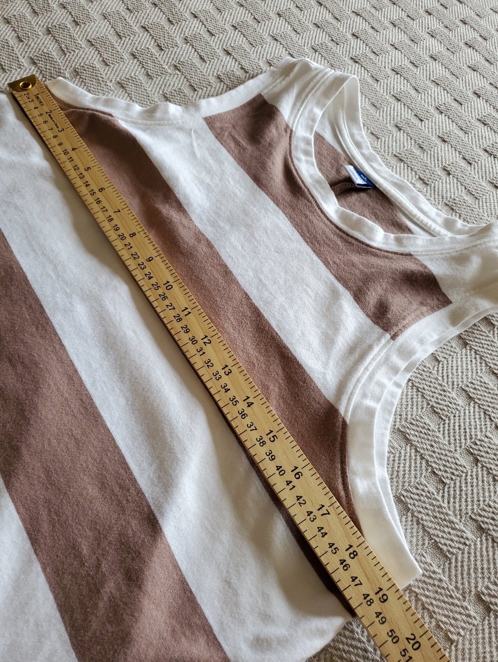 Old Navy T-shirt Style Cotton Shift Wide Striped  Sleeveless Tank Dress Pockets - Picture 5 of 9